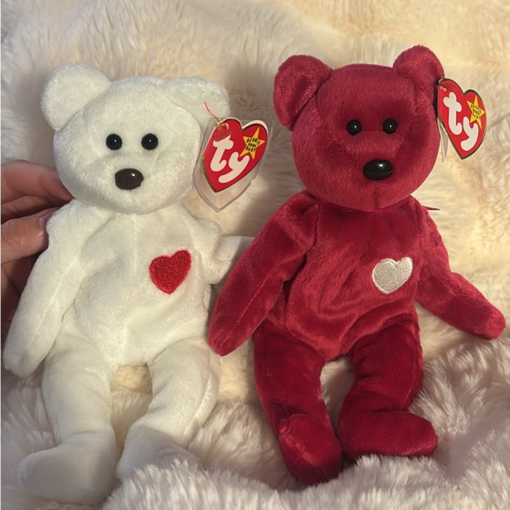 💎 ULTRA-RARE TY BEANIE BABY PAIR — VALENTINA & VALENTINO 💎